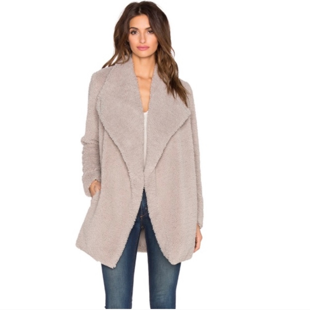 BB Dakota Faux Fur Teddy Jacket, Gray